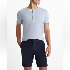 Express Men's 10" Navy Blue Temp Control Hyper Stretch Chino Shorts Slim Fit 30